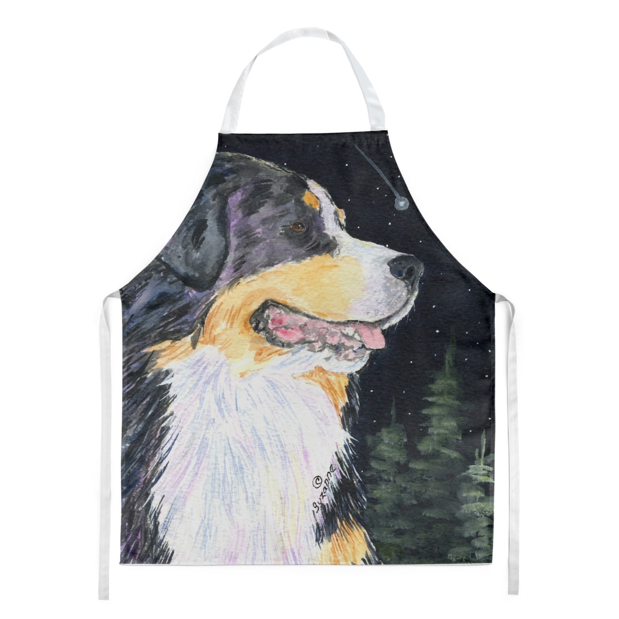 Carolines Treasures SS8512APRON Starry Night Bernese Mountain Dog Apron Large multicolor