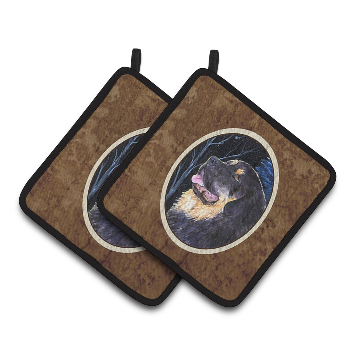 Carolines Treasures SS8552PTHD Starry Night Tibetan Mastiff Pair of Pot Holders, 7.5HX7.5W, multicolor