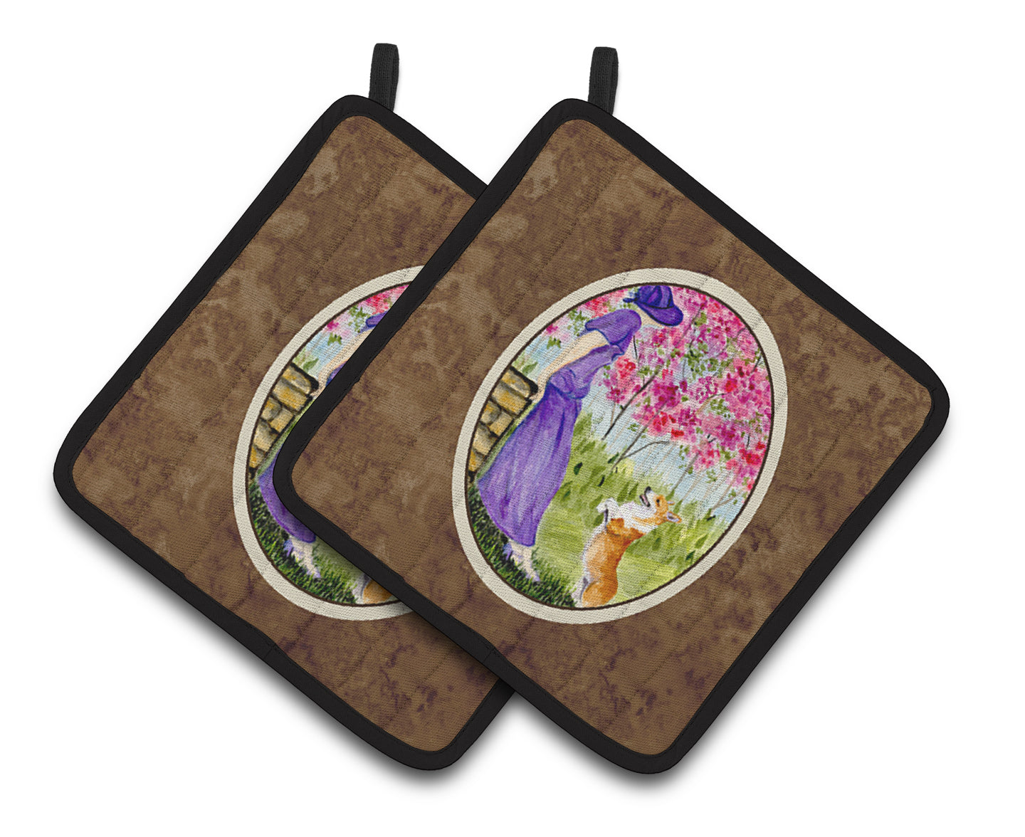 Carolines Treasures SS8616PTHD Corgi Pair of Pot Holders, 7.5HX7.5W, multicolor