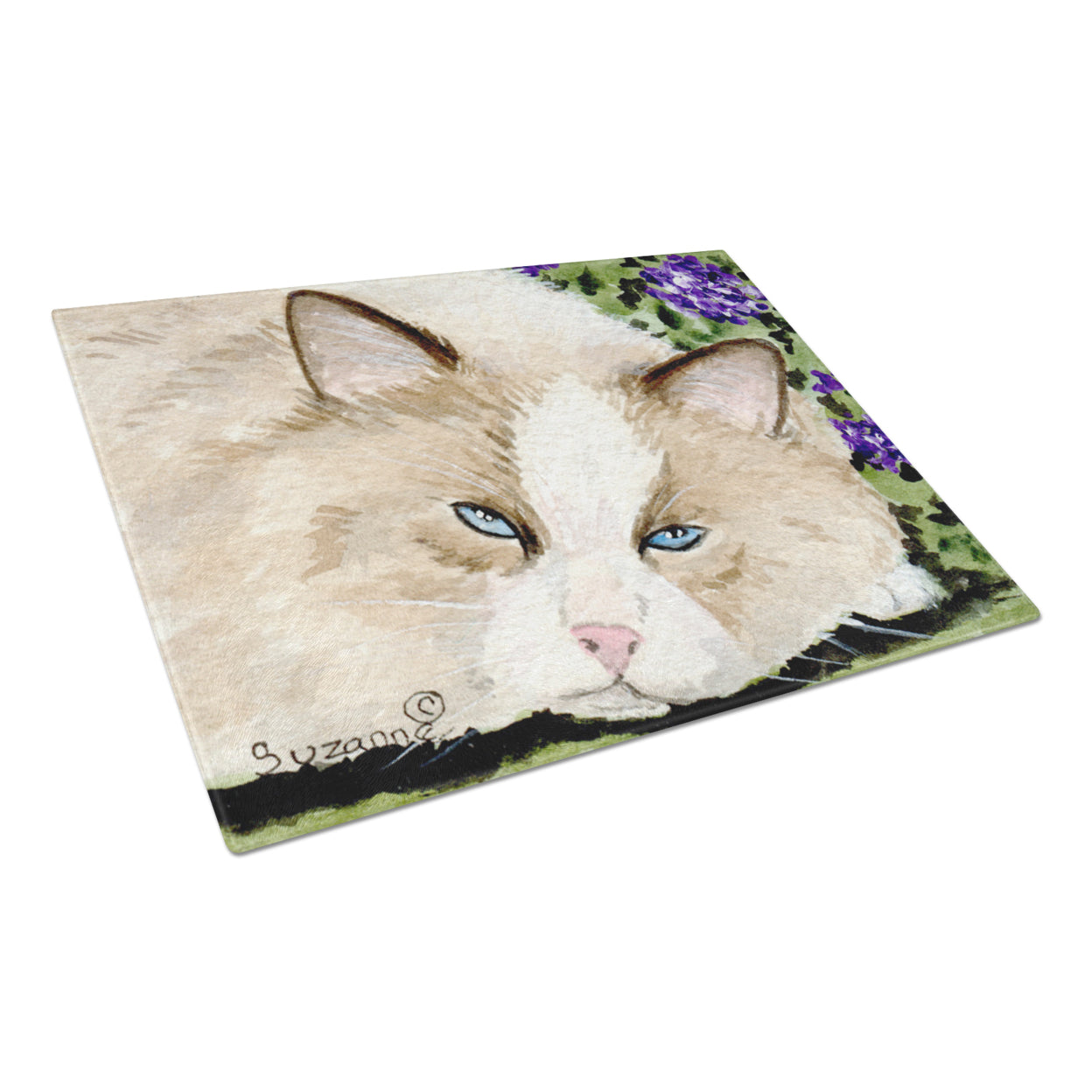 Carolines Treasures SS8825LCB Cat Glass Cutting Board Large, 12H x 16W, multicolor