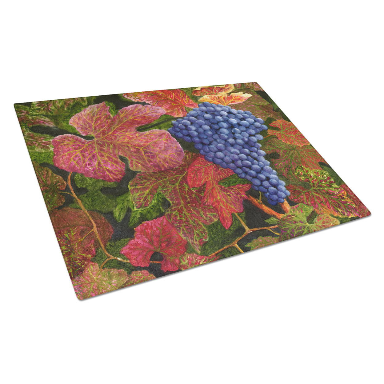 Grapes Of Joy by Malenda Trick Glass Cutting Board Large