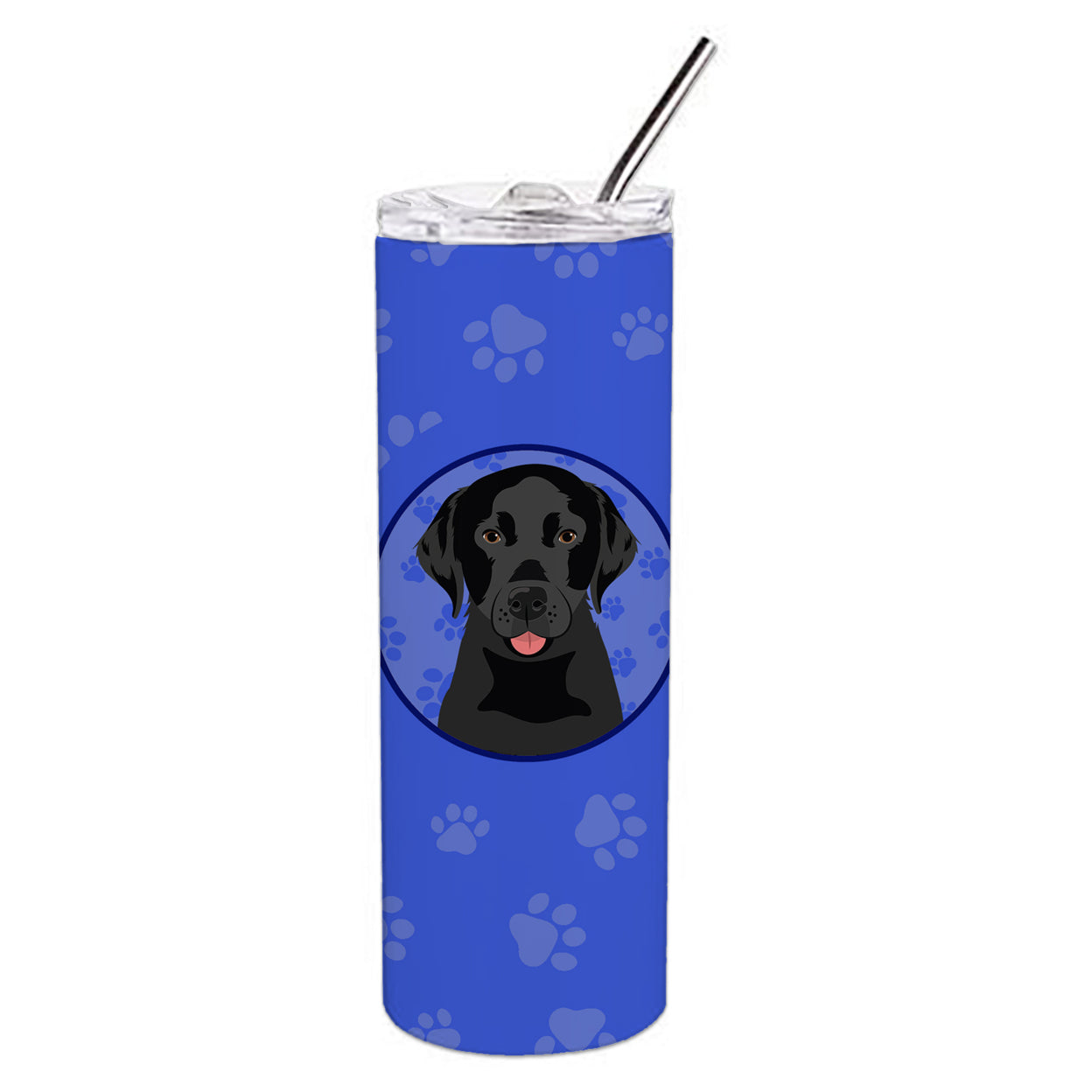 Carolines Treasures WDK1122TBL20 Labrador Retriever Black Design3  Stainless Steel 20 oz Skinny Tumbler Blue 20 oz