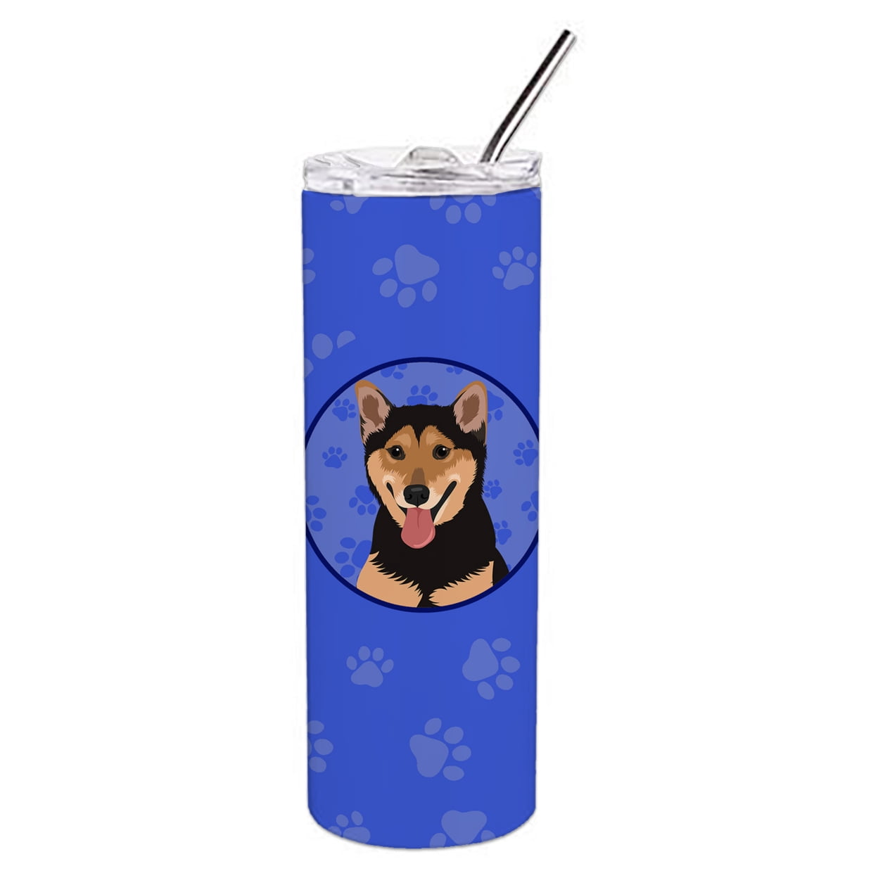 Shiba Inu Black and Tan  Stainless Steel 20 oz Skinny Tumbler 3 in x 8.25 in