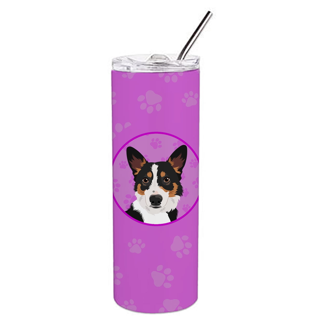 Carolines Treasures WDK1359TBL20 Pembroke Welsh Corgi Tricolor Black-Headed Design1 Stainless Steel 20 oz Skinny Tumbler