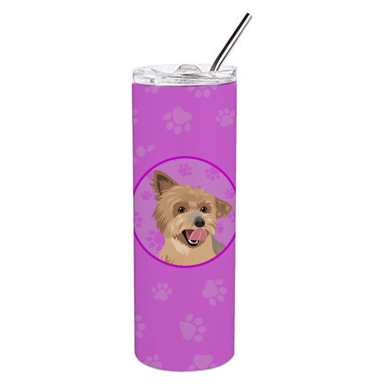 Carolines Treasures WDK1445TBL20 Yorkie Blue and Gold Stainless Steel 20 oz Skinny Tumbler Pink 20 oz multicolor