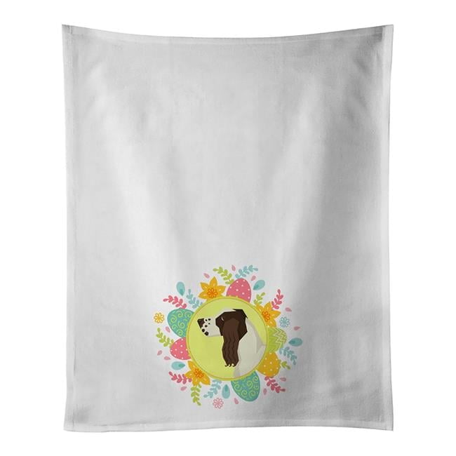 Carolines Treasures WDK3217WTKT 28 x 19 in. Unisex English Springer Spaniel Easter White Dish Towels Kitchen Towel - Set of 2