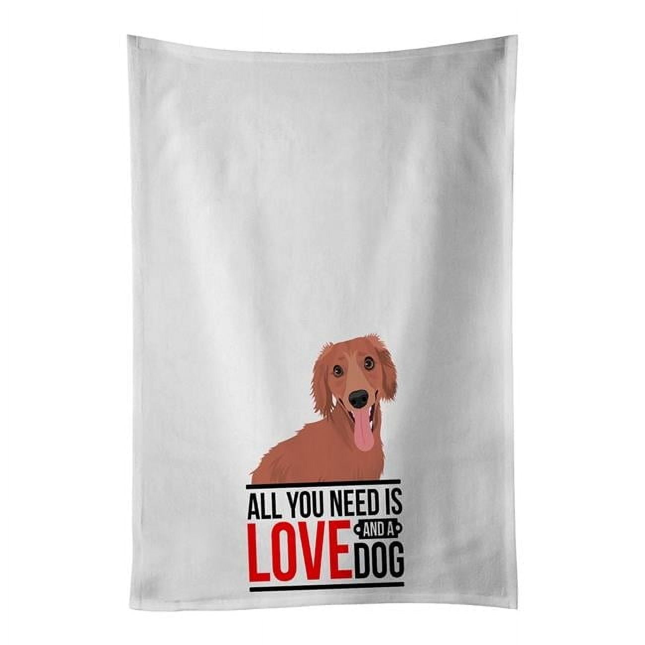 Carolines Treasures WDK3616WTKT 28 x 19 in. Unisex Dachshund Red No.1 White Dish Towels Kitchen Towel - Set of 2