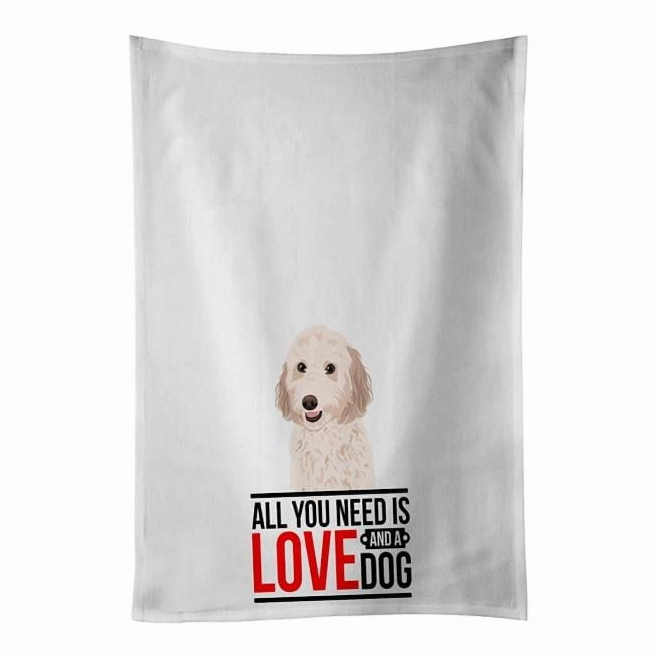 Carolines Treasures WDK3635WTKT 28 x 19 in. Unisex Doodle Cream No.3 White Dish Towels Kitchen Towel - Set of 2