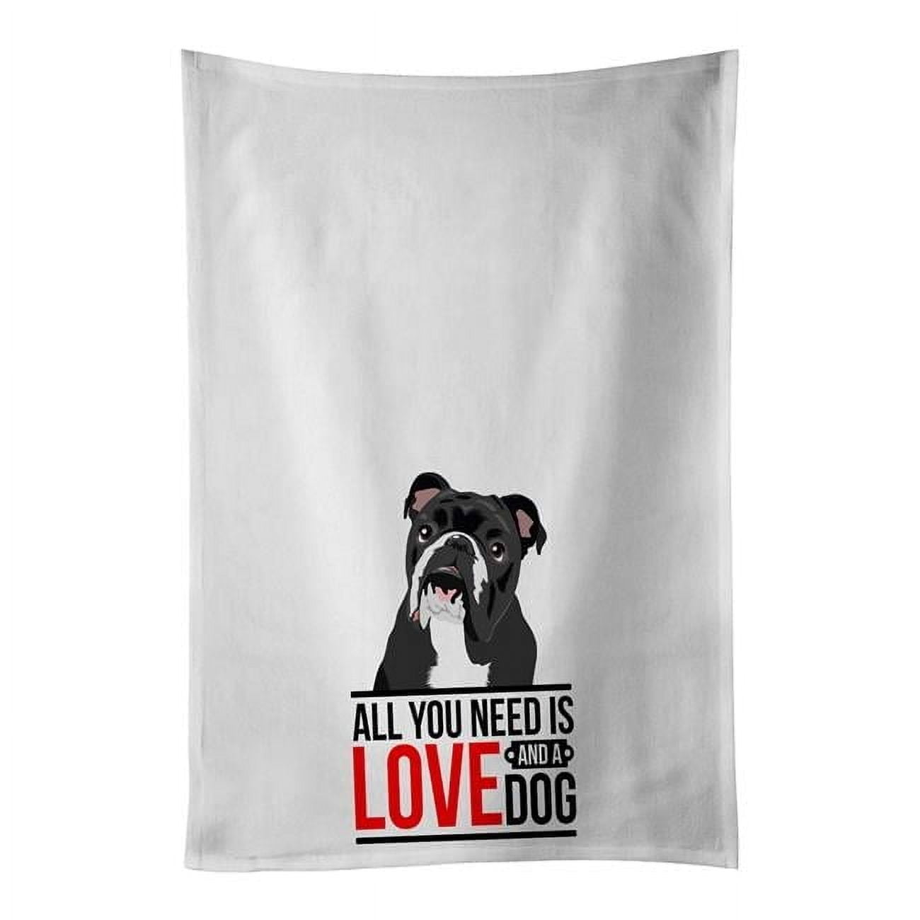 Carolines Treasures WDK3660WTKT 28 x 19 in. Unisex English Bulldog Black & White White Dish Towels Kitchen Towel - Set of 2