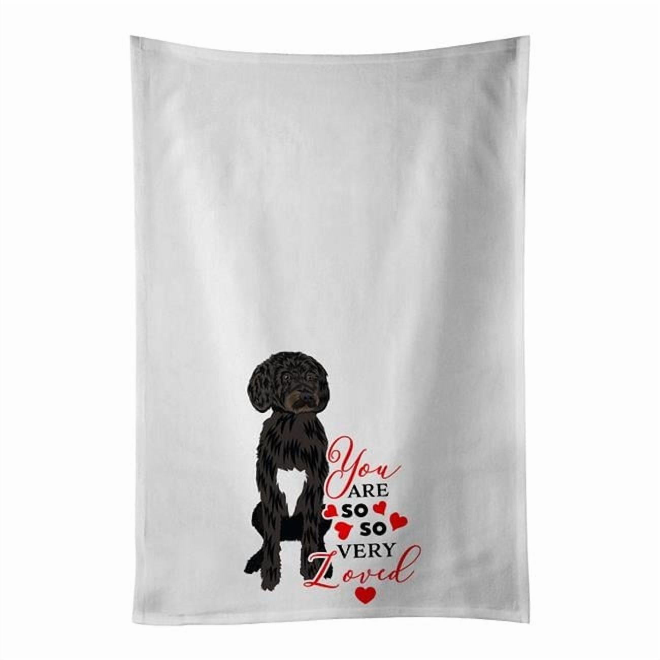 Carolines Treasures WDK3876WTKT 28 x 19 in. Unisex Doodle Black & White No.2 So Loved White Dish Towels Kitchen Towel - Set of 2