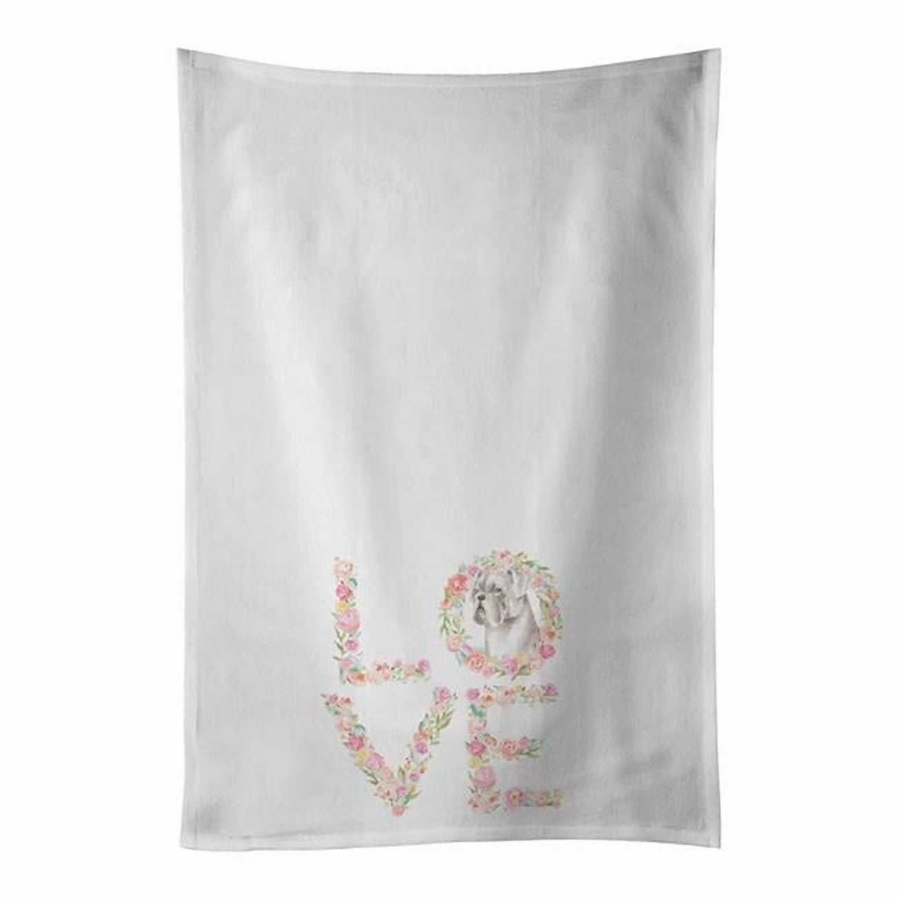 Boxer White LOVE White Kitchen Towel Set of 2 19 in x 28 in