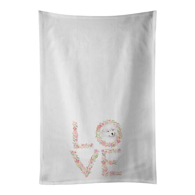 Carolines Treasures WDK4483WTKT 28 x 19 in. Unisex Samoyed No.6 Love White Dish Towels Kitchen Towel - Set of 2