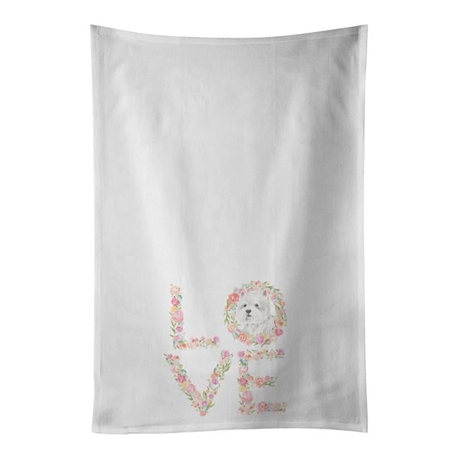 Carolines Treasures WDK4521WTKT 28 x 19 in. Unisex Westie No.7 Love White Dish Towels Kitchen Towel - Set of 2