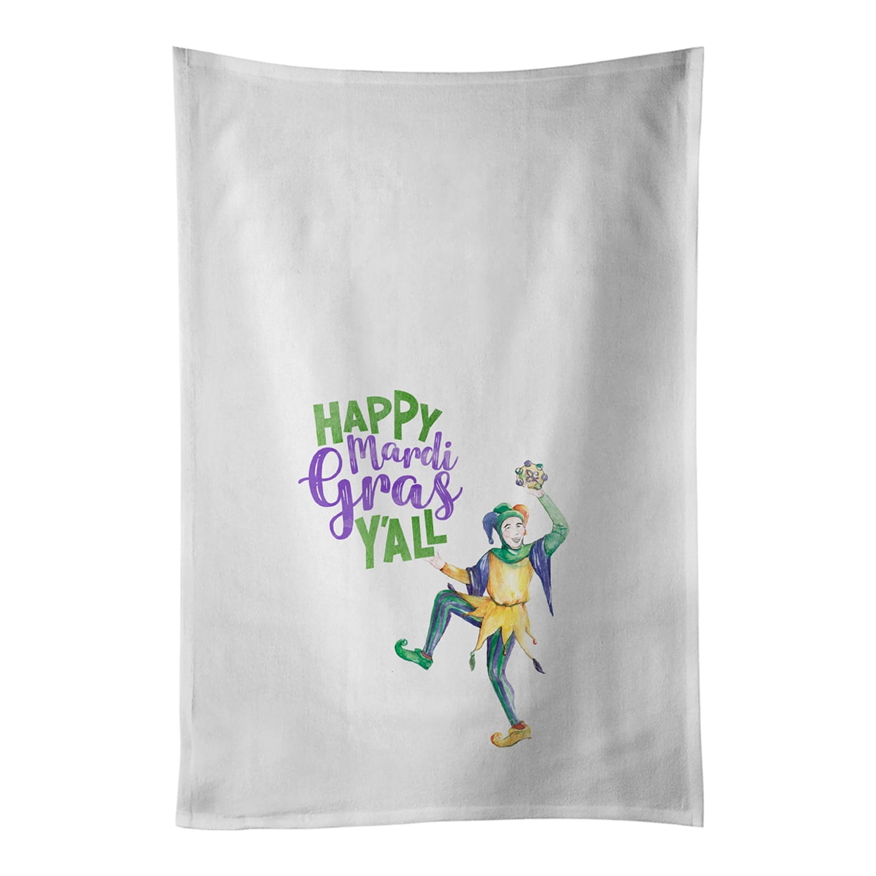 Carolines Treasures WDK4668WTKT Happy Mardi Gras White Kitchen Towel Set of 2 Dish Towels 19 X 25" multicolor
