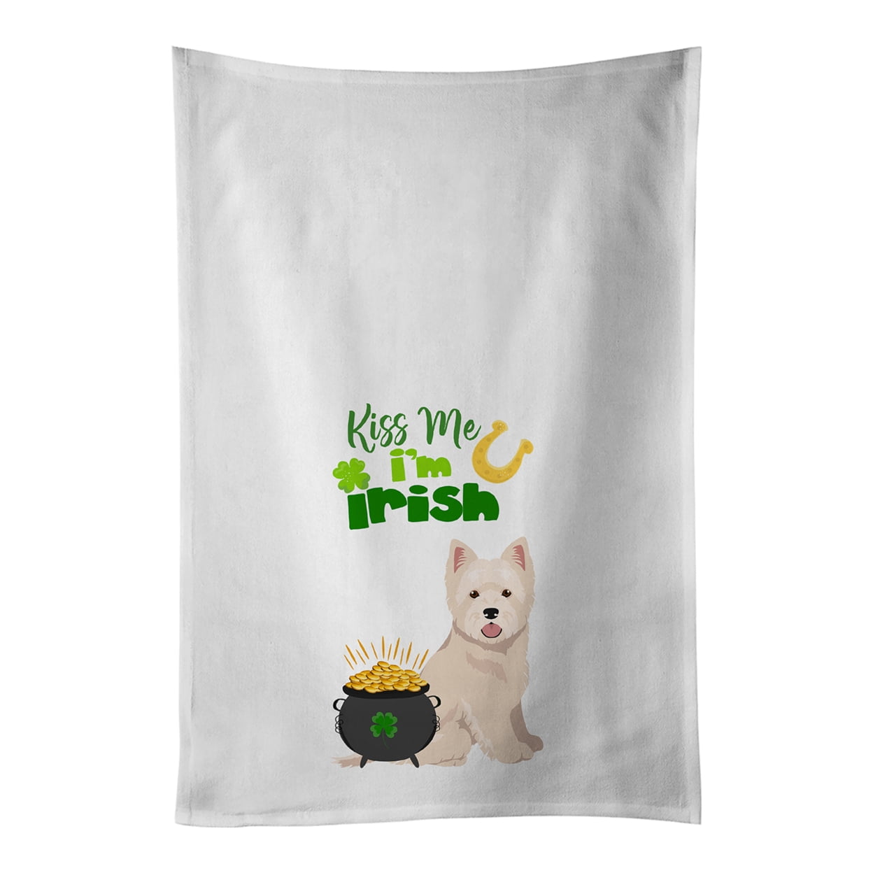 Carolines Treasures WDK4918WTKT Westie West Highland White Terrier St. Patricks Day White Kitchen Towel Set of 2 Dish