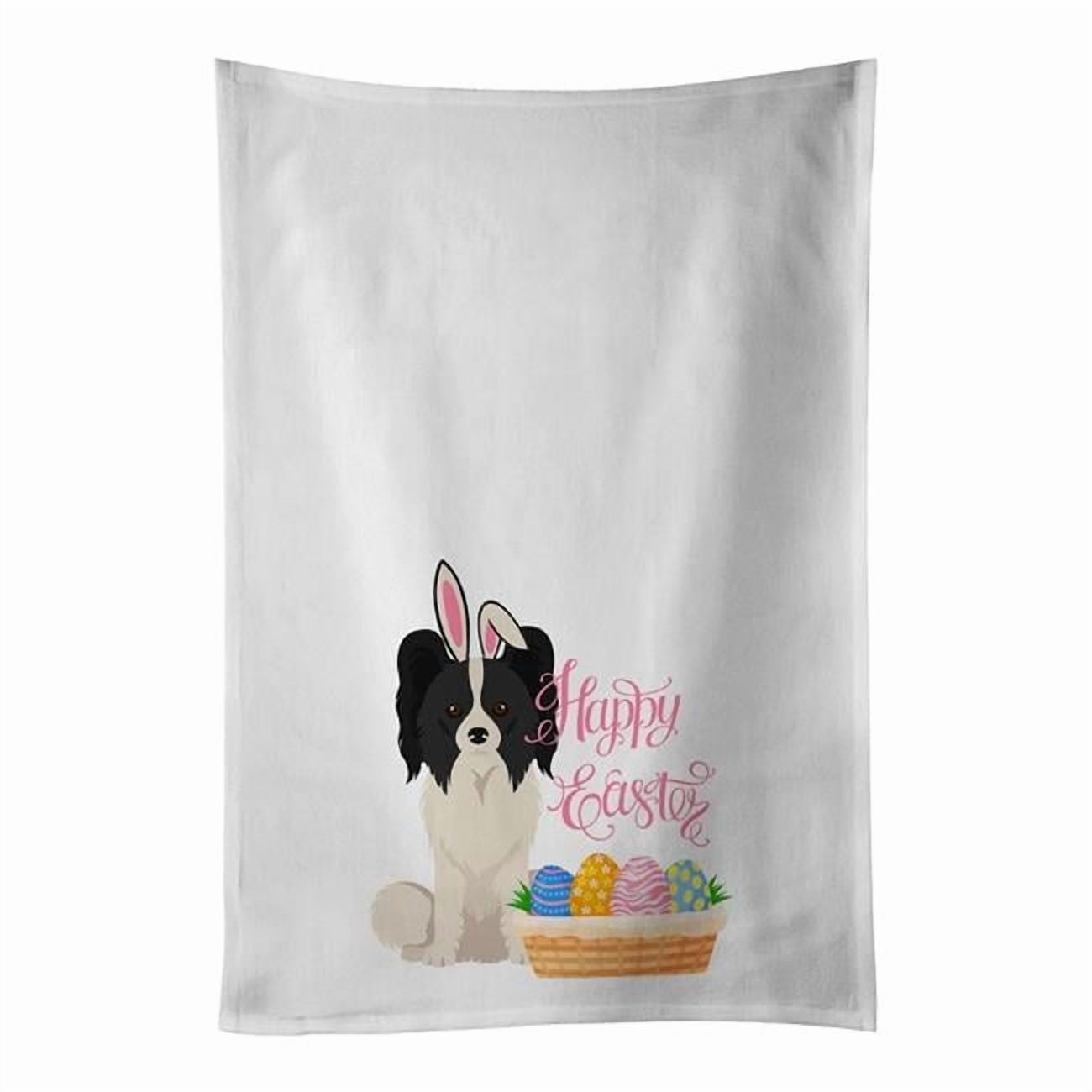 Carolines Treasures WDK5061WTKT 28 x 19 in. Black & White Papillon Easter White Kitchen Towel, Set of 2