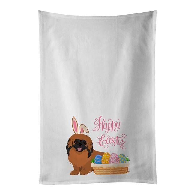 Carolines Treasures WDK5067WTKT 28 x 19 in. Red Pekingese Easter White Kitchen Towel, Set of 2