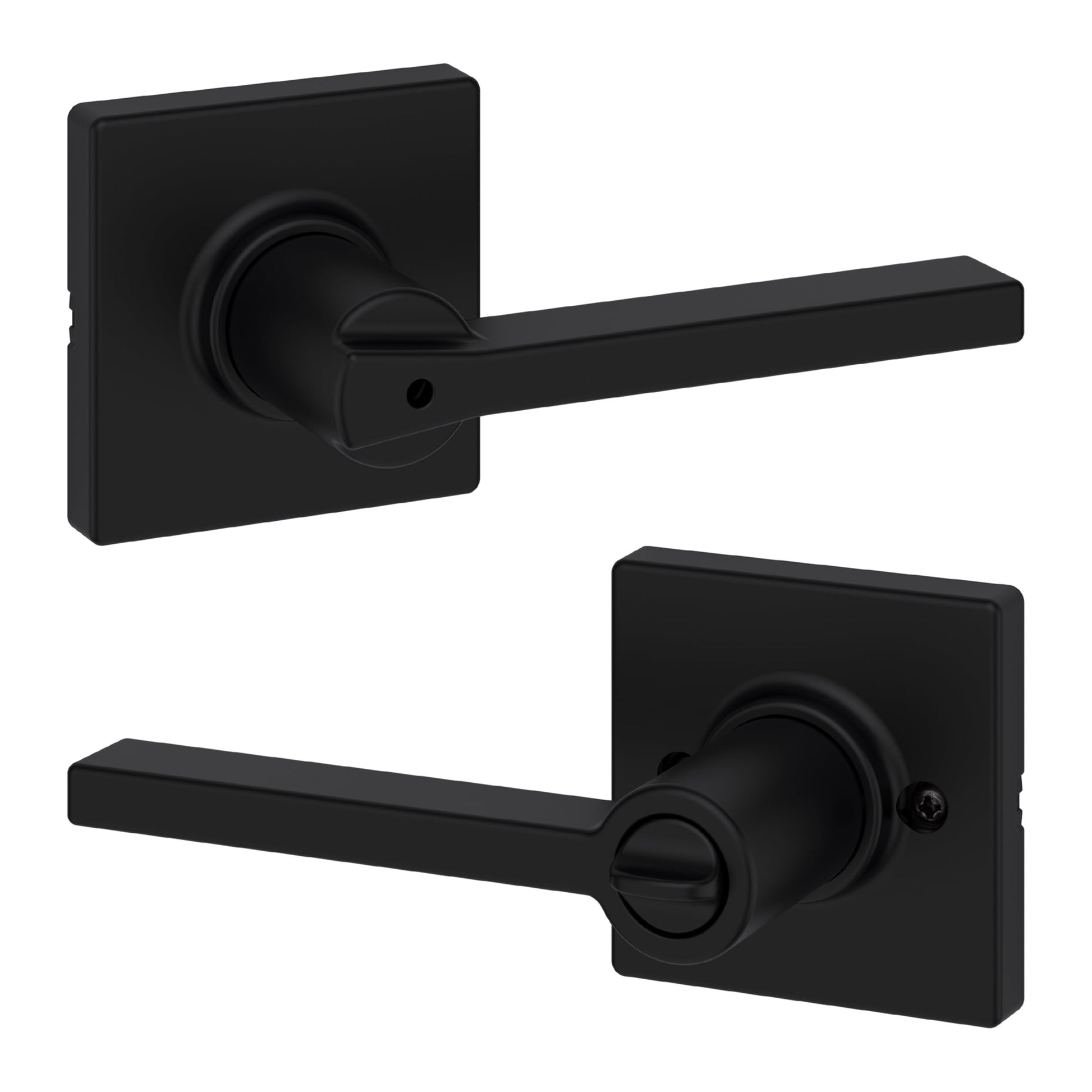 Kwikset Casey Square Privacy Lever Doorknob Satin Nickel - Contains 2 Levers