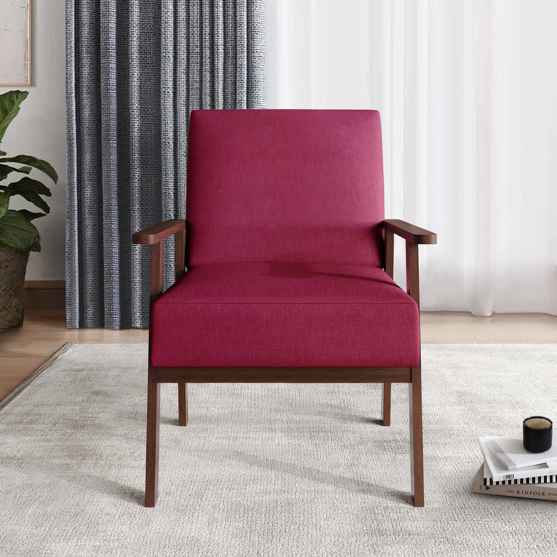Castle Place Contemporary Accent Chair, Pink
