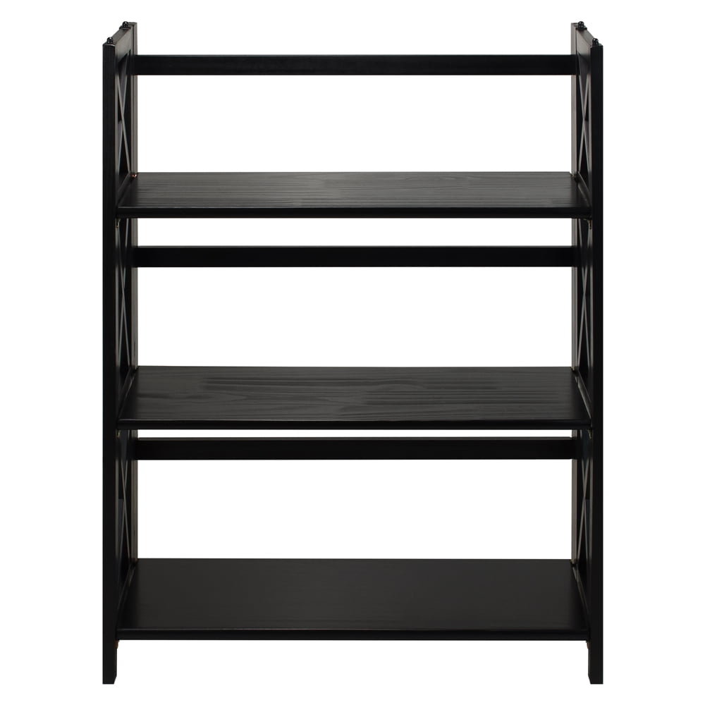 Casual Home Montego 3-Shelf Folding Bookcase -Black