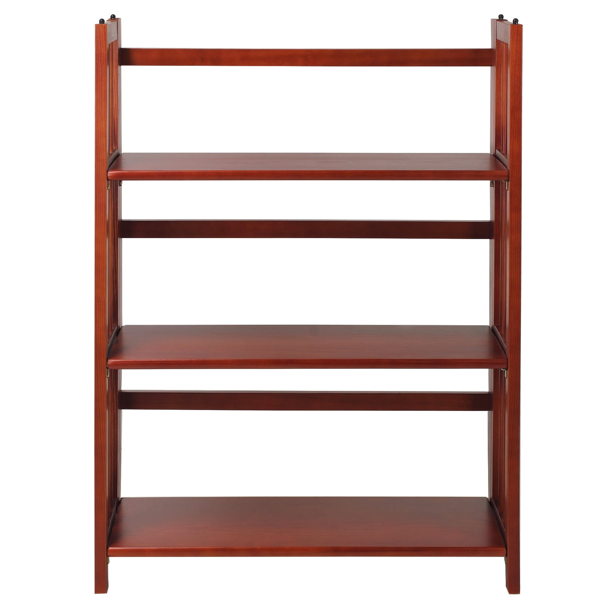 3-Shelf Folding Stackable Bookcase 27.5" Wide - Mahogany