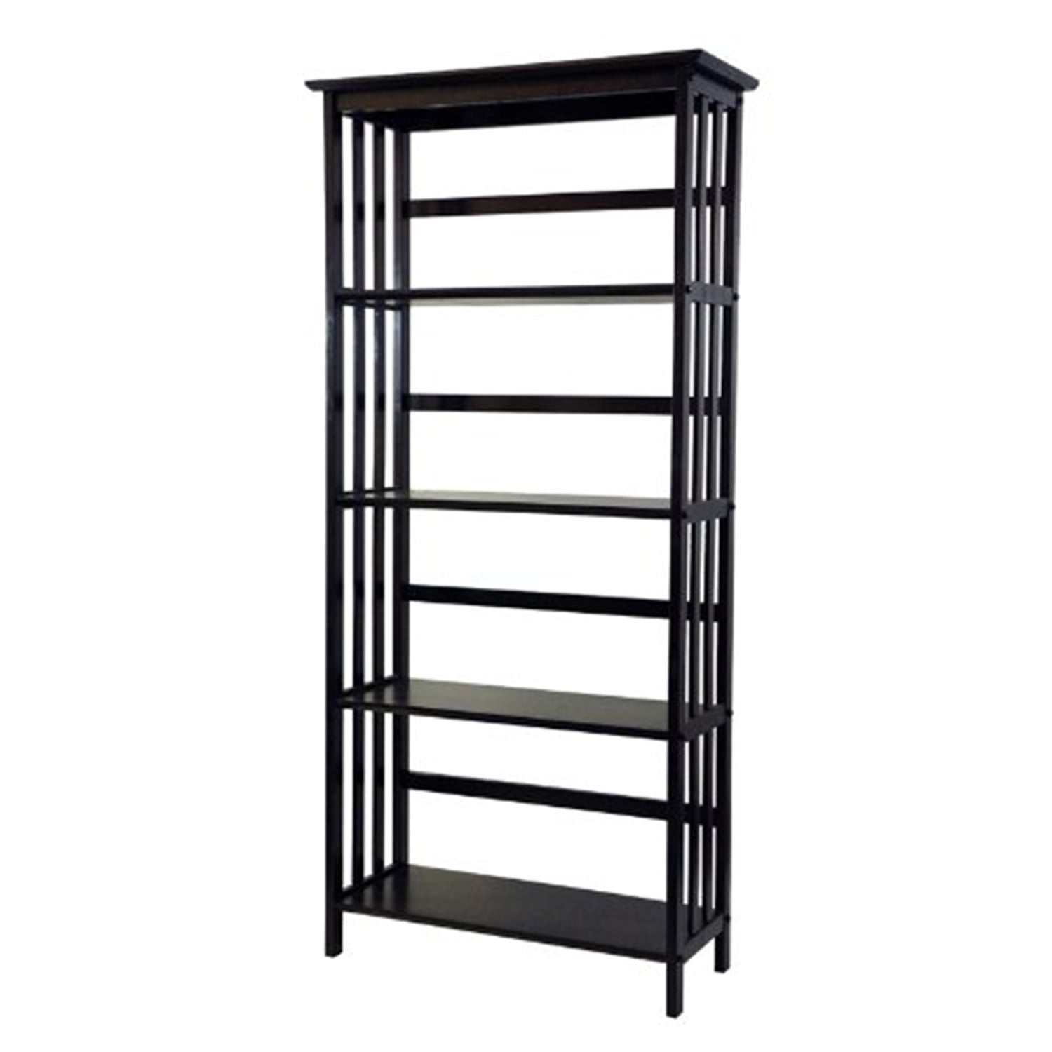 Casual Home Mission Style 5-Shelf  Bookcase-Walnut