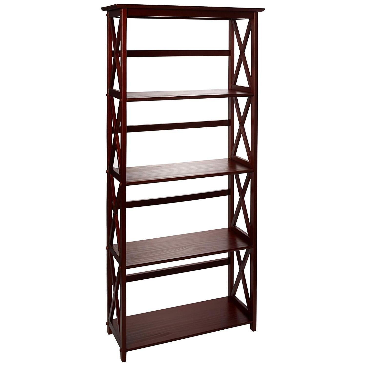 Casual Home Montego Shelf Bookcase-Color:Walnut,Size:5-Shelf