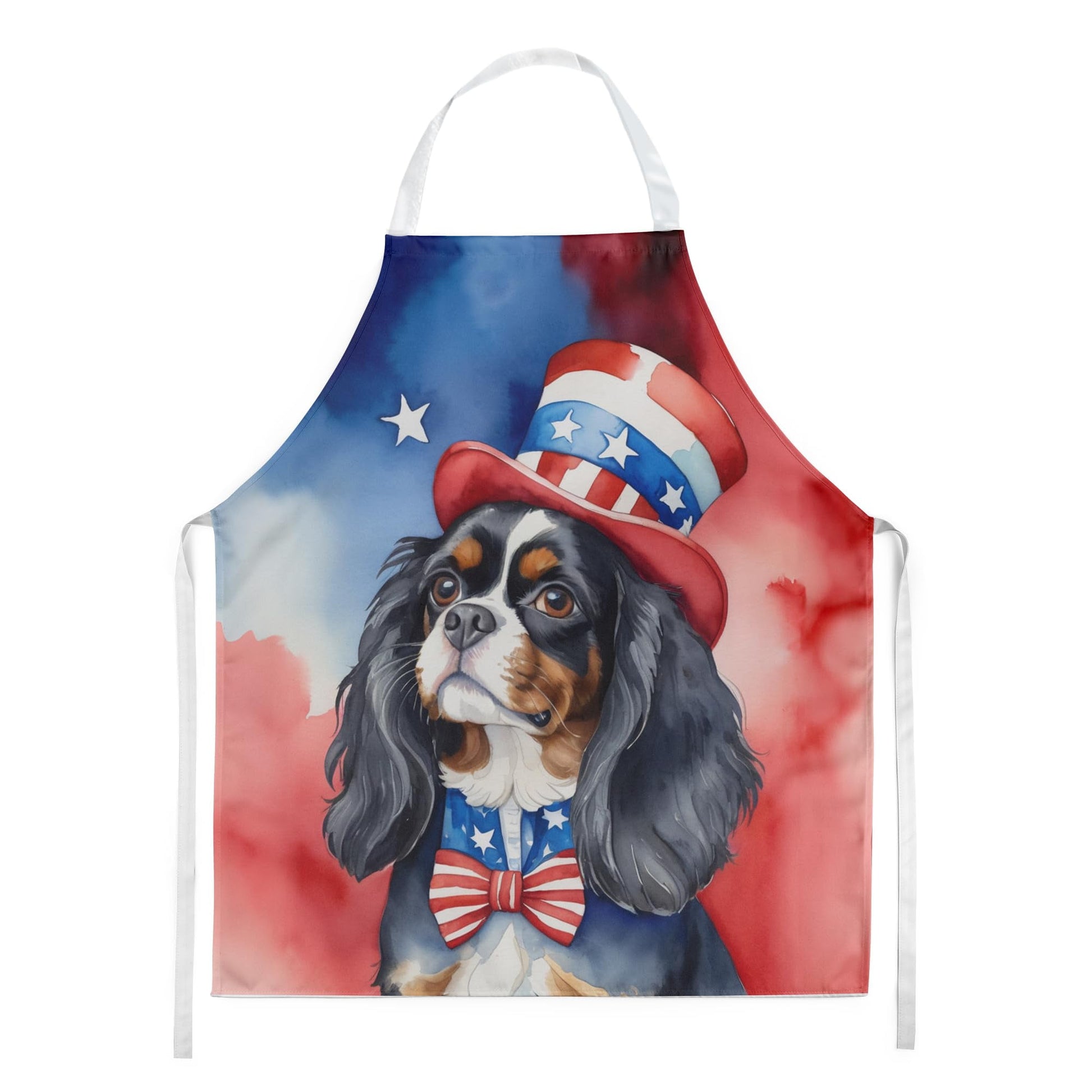 Cavalier Spaniel Patriotic American Apron 27 in x 30 in