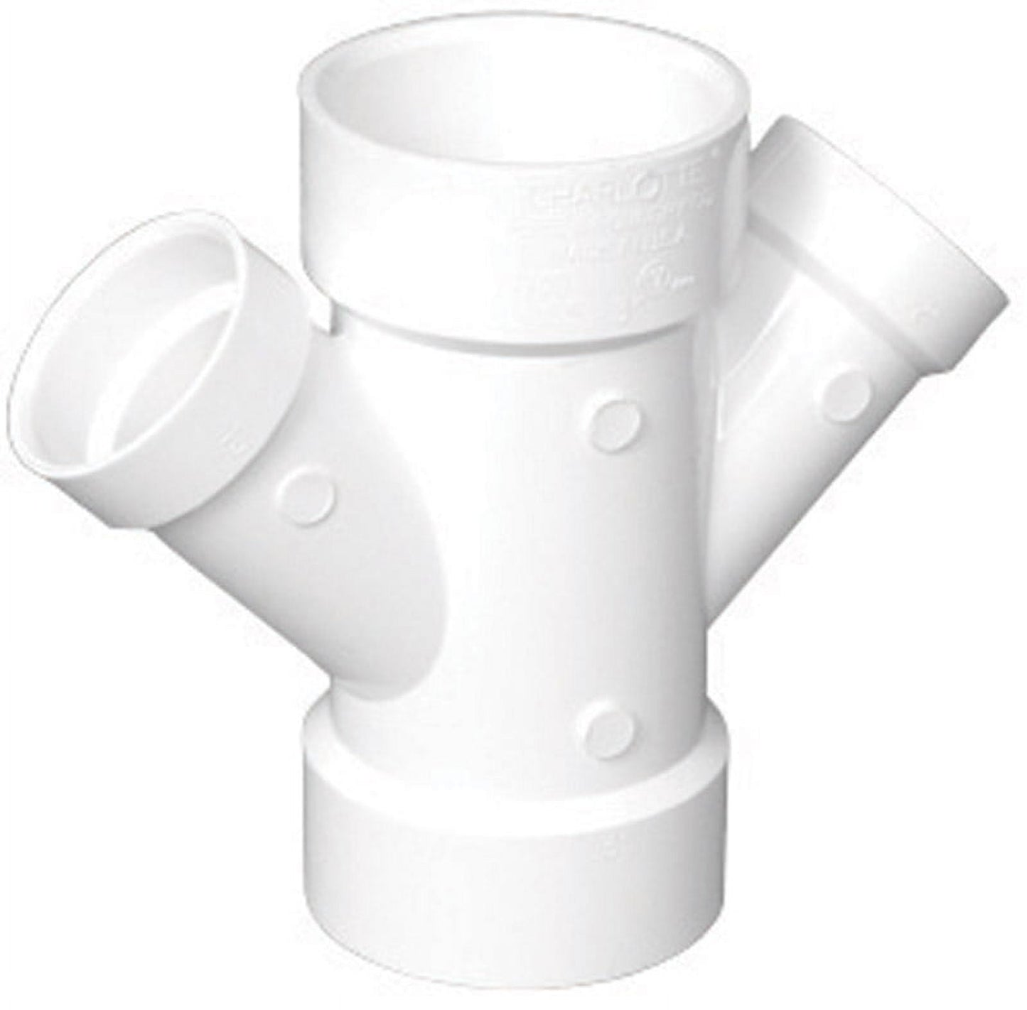 Charlotte Pipe Schedule 40 3 in. Hub x 3 in. Dia. Hub PVC Double Wye