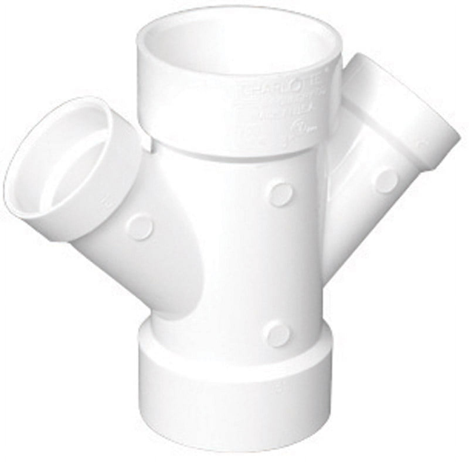 Charlotte Pipe Schedule 40 3 in. Hub x 3 in. Dia. Hub PVC Double Wye
