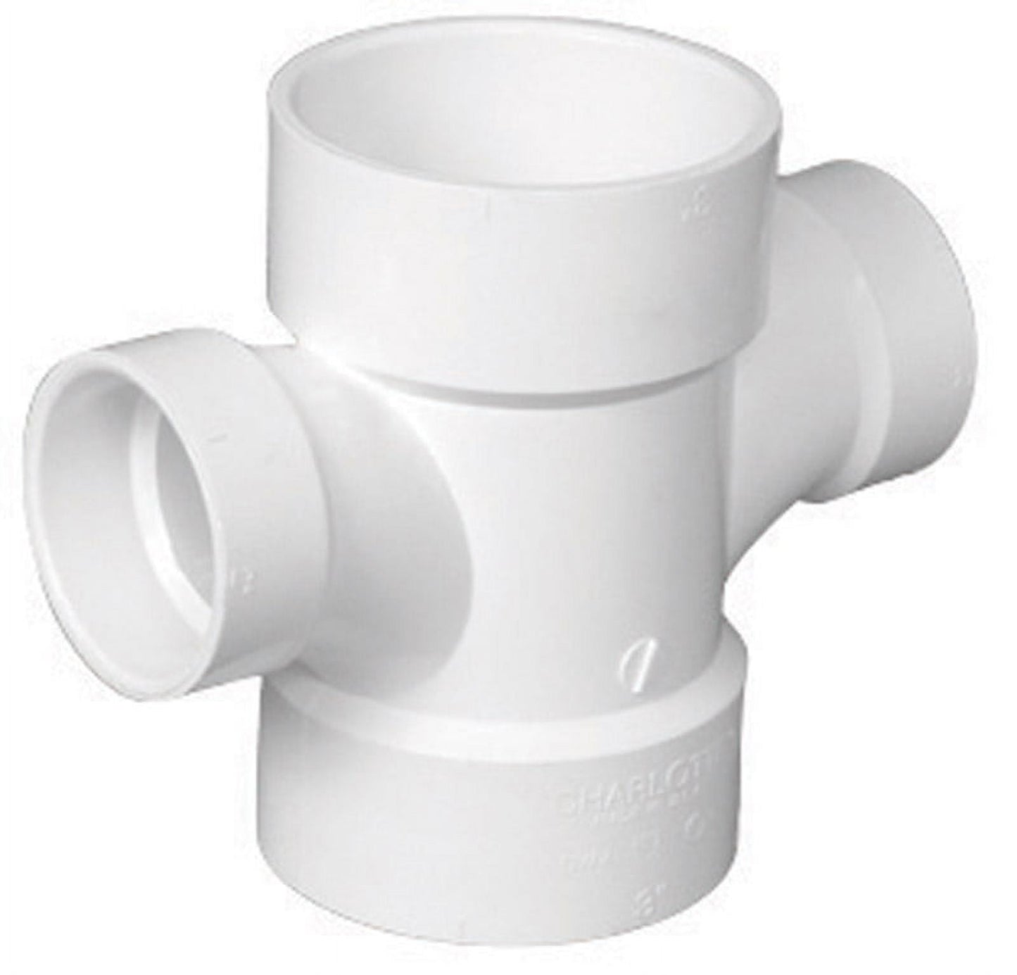 Charlotte Pipe Schedule 40 4 in. Hub x 4 in. Dia. Hub PVC Sanitary Tee