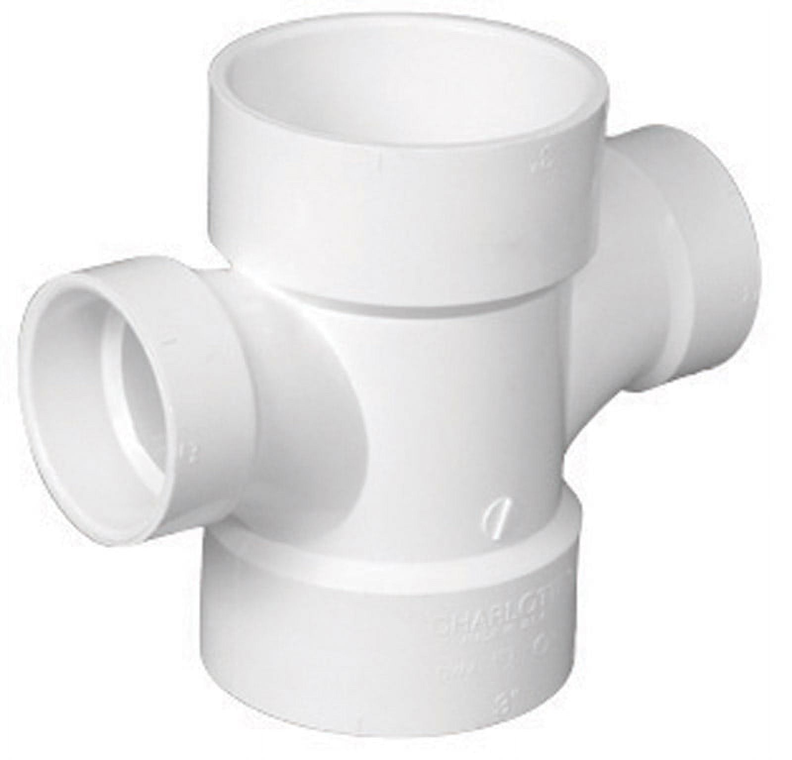 Charlotte Pipe Schedule 40 4 in. Hub x 4 in. Dia. Hub PVC Sanitary Tee