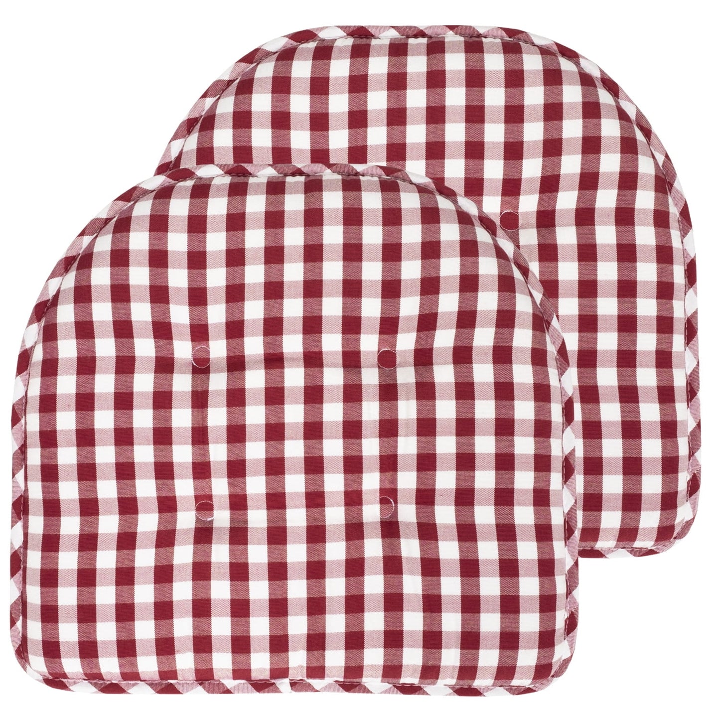 Checkered Memory Foam U-Shape Non-Slip Chair Cushion Pad 6 Pack - Navy/White
