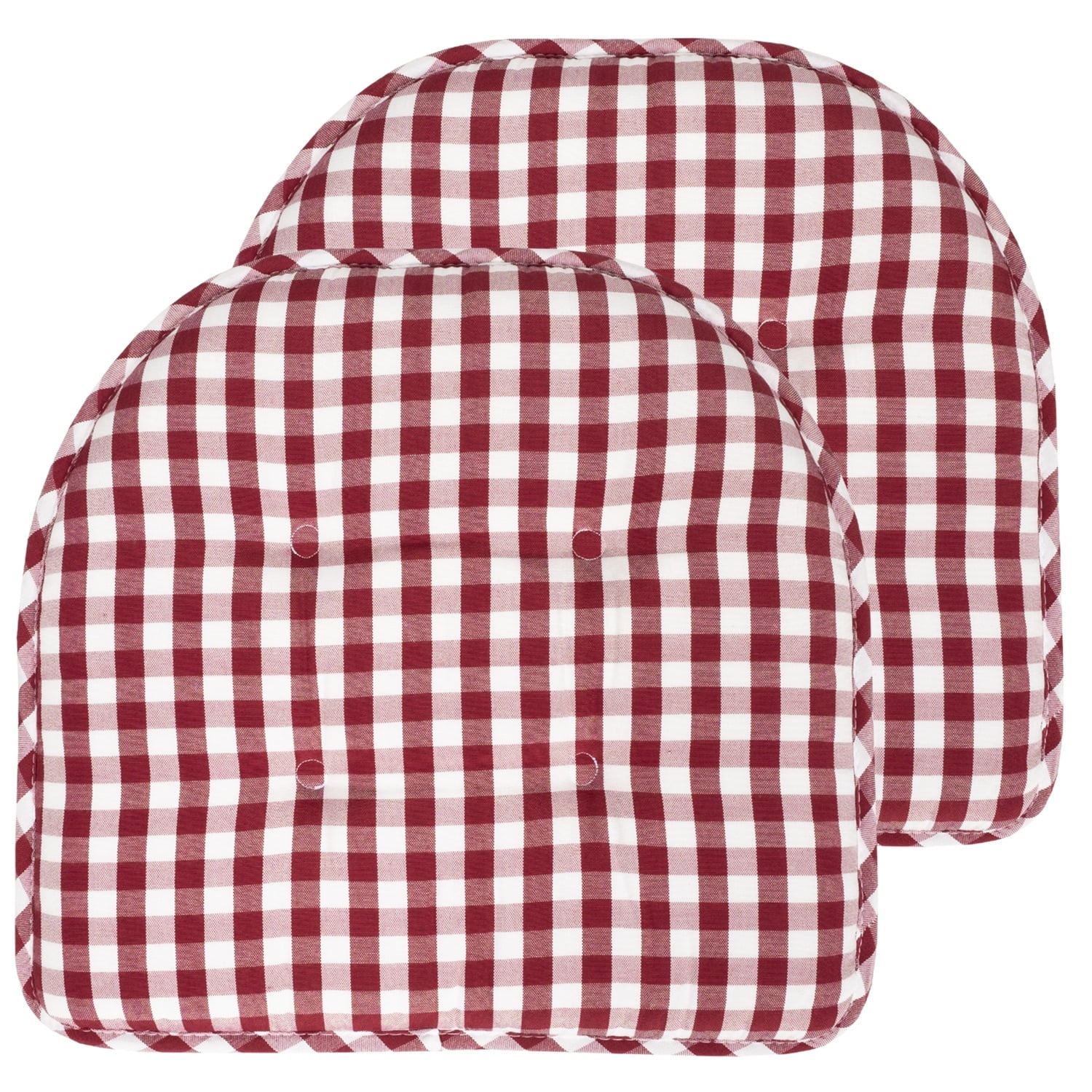 Checkered Memory Foam U-Shape Non-Slip Chair Cushion Pad 6 Pack - Navy/White