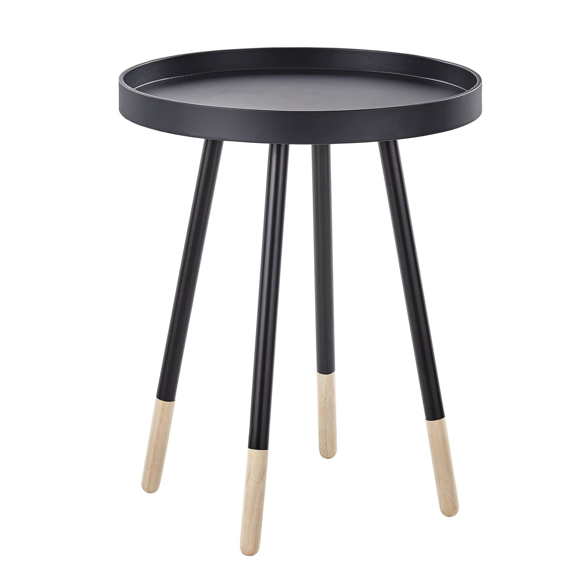 Weston Home Chelsea Lane Round Top Tray End Table, Black