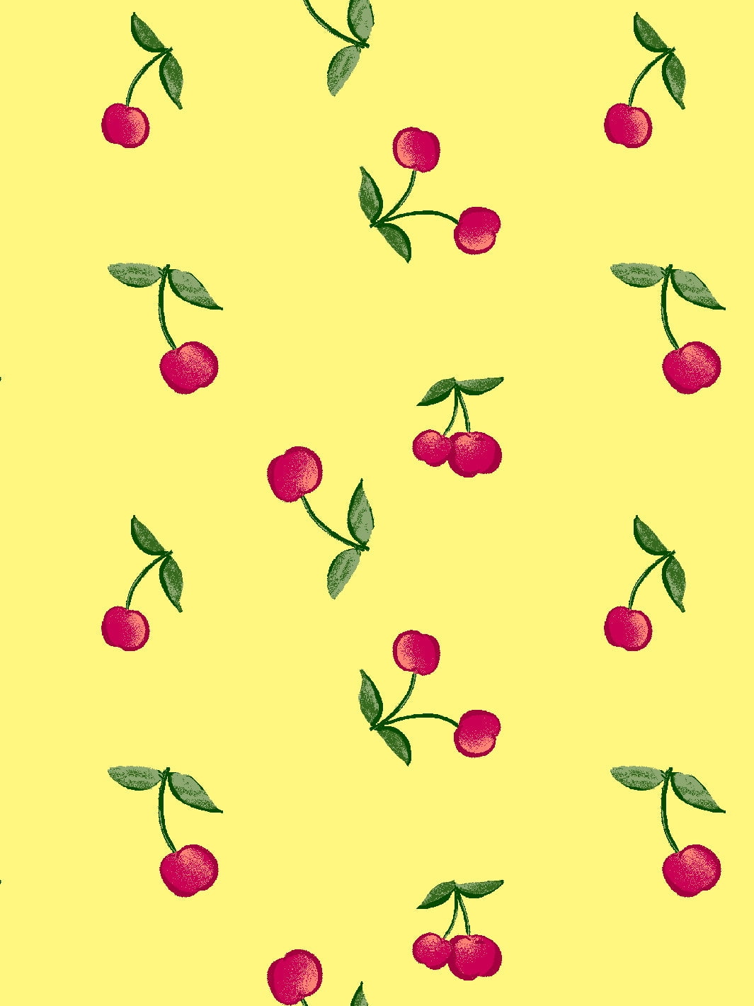 Cherries Removable Vinyl Wallpaper by Barbie - Lemon