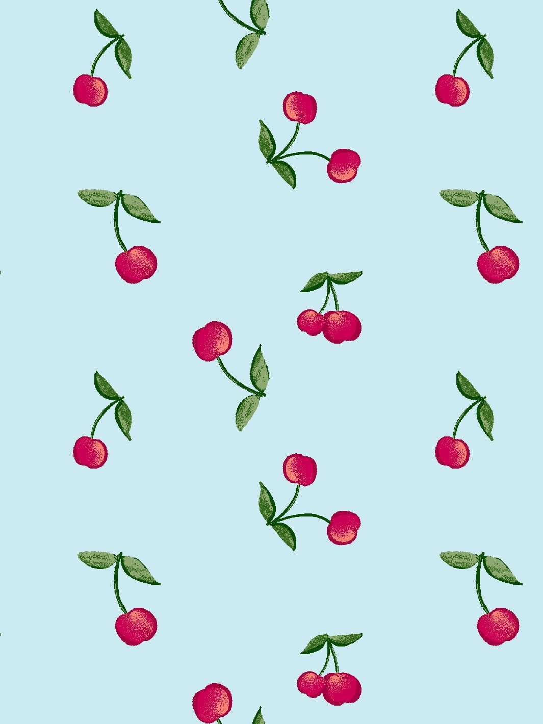 Cherries Removable Vinyl Wallpaper by Barbie - Sky