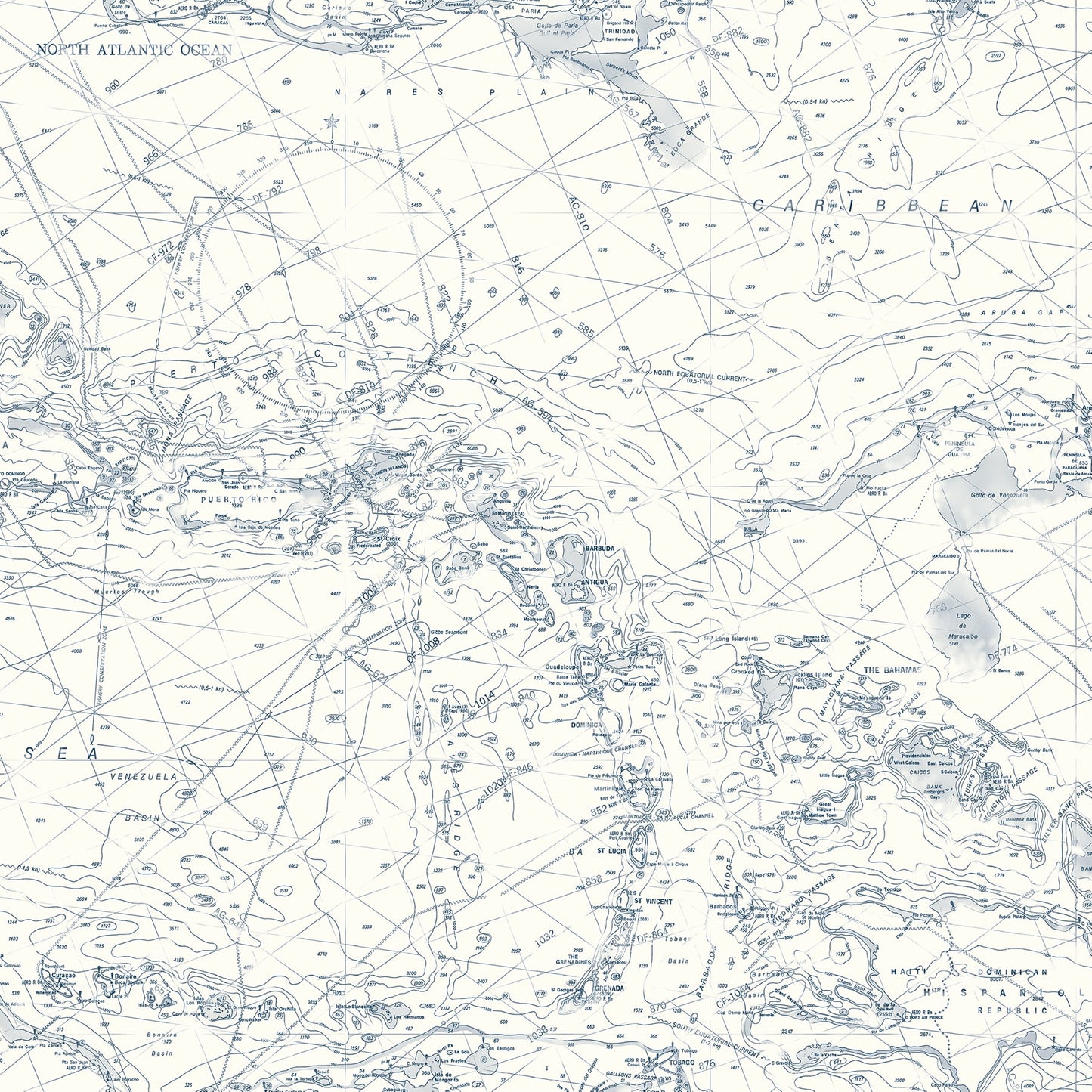 Chesapeake Charts Navy Map Prepasted Sure Strip Wallpaper, 20.5-in by 33-ft, 56.4 sq. ft.