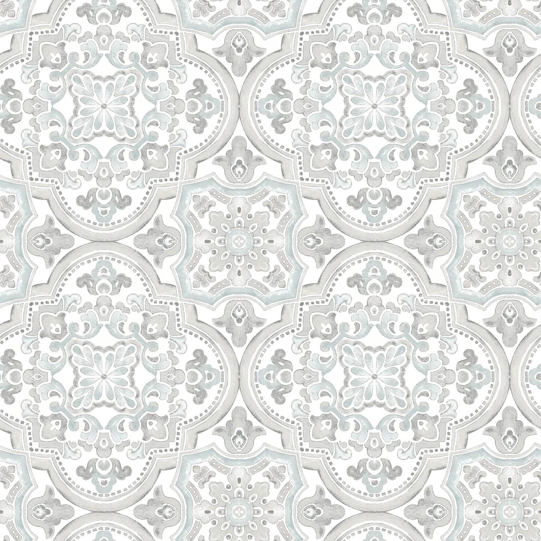 Chesapeake Concord Aqua Medallion Wallpaper