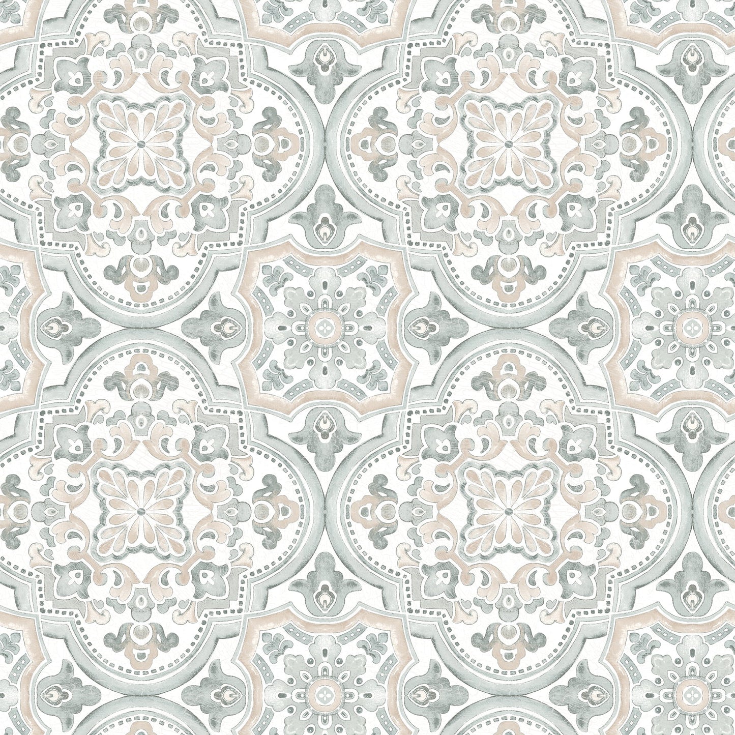 Chesapeake Concord Coral Medallion Wallpaper