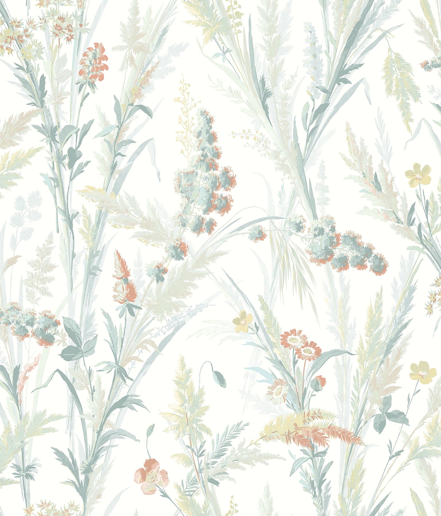 Chesapeake Hillaire Teal Meadow Wallpaper
