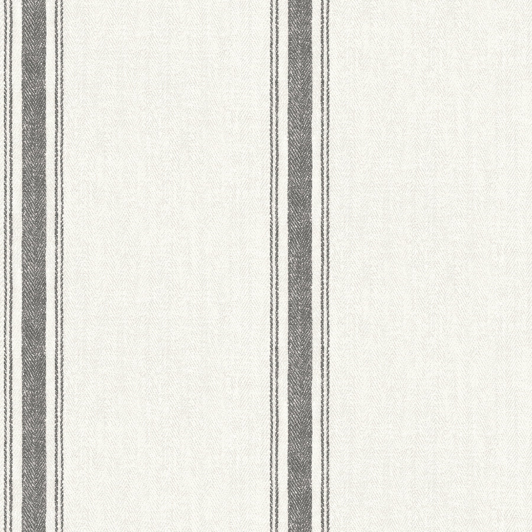 Chesapeake Linette Black Fabric Stripe Wallpaper