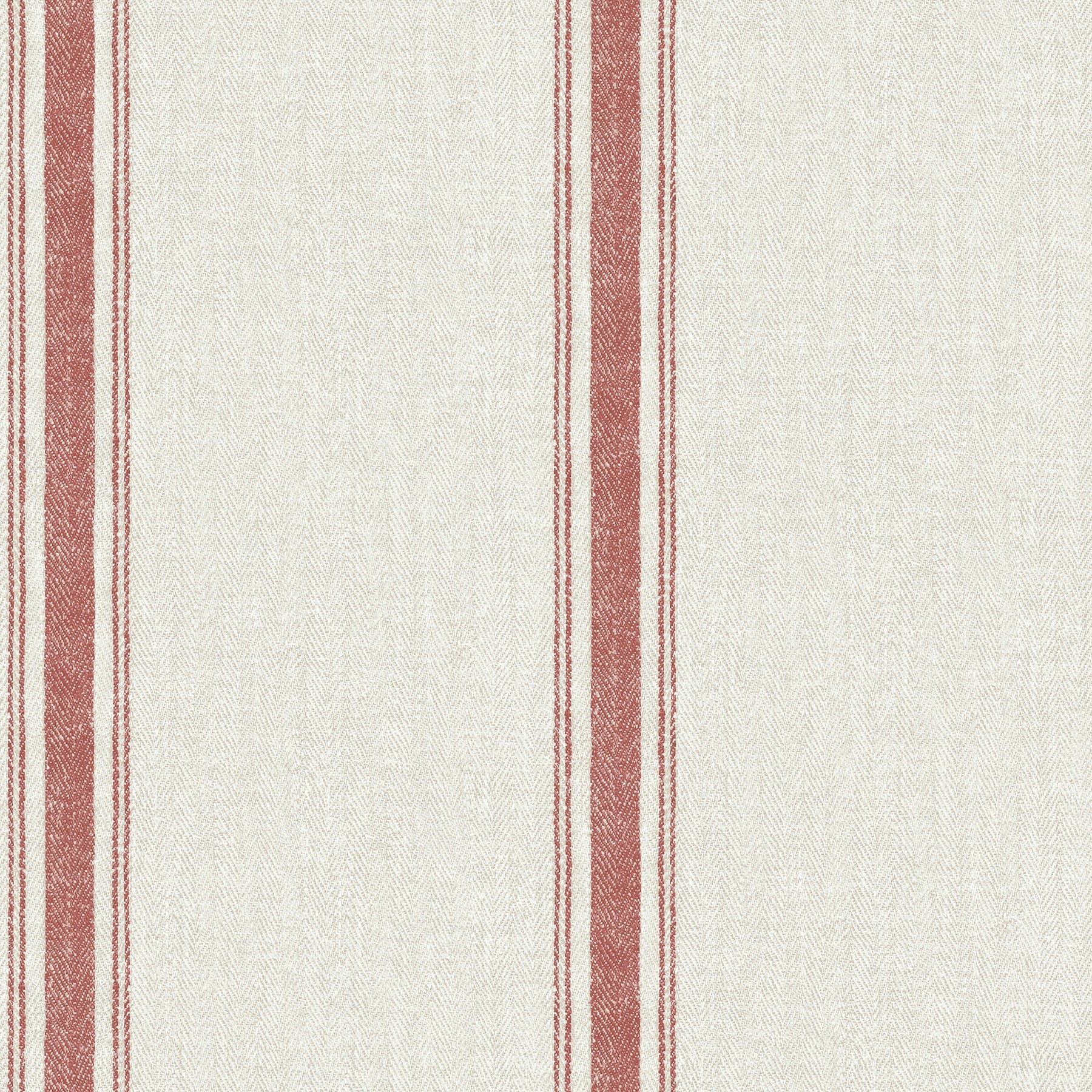 Chesapeake Linette Burnt Sienna Fabric Stripe Prepasted High Performance Wallpaper, 20.5-in by 33-ft, 56.4 sq. ft.