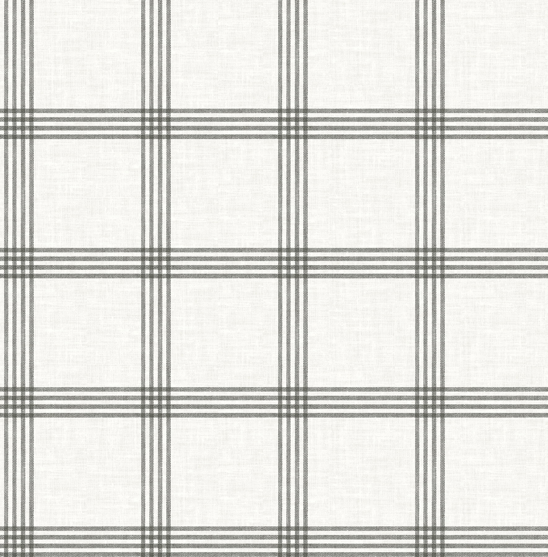 Chesapeake Twain Charcoal Plaid Wallpaper