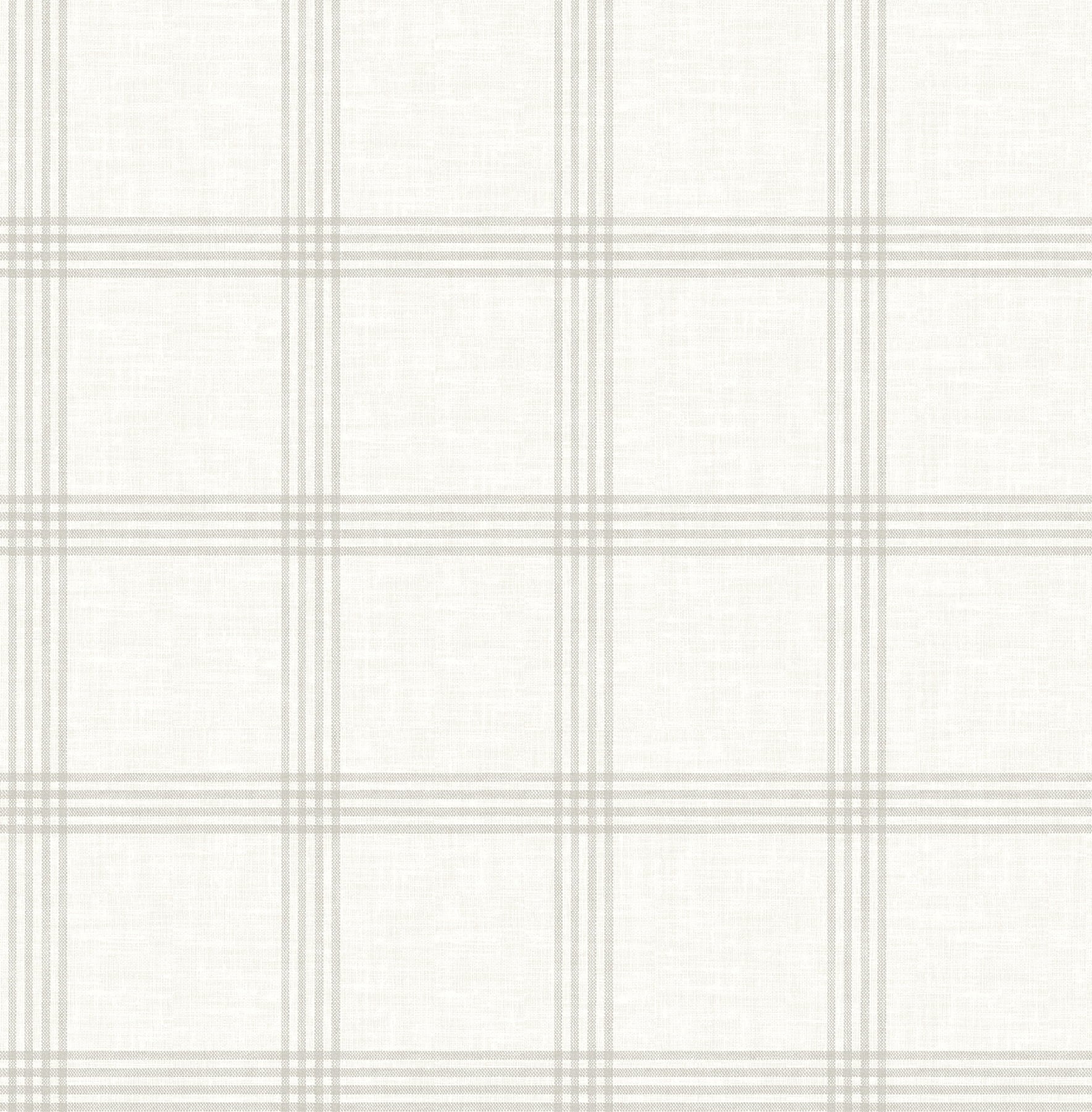 Chesapeake Twain Light Grey Plaid Wallpaper