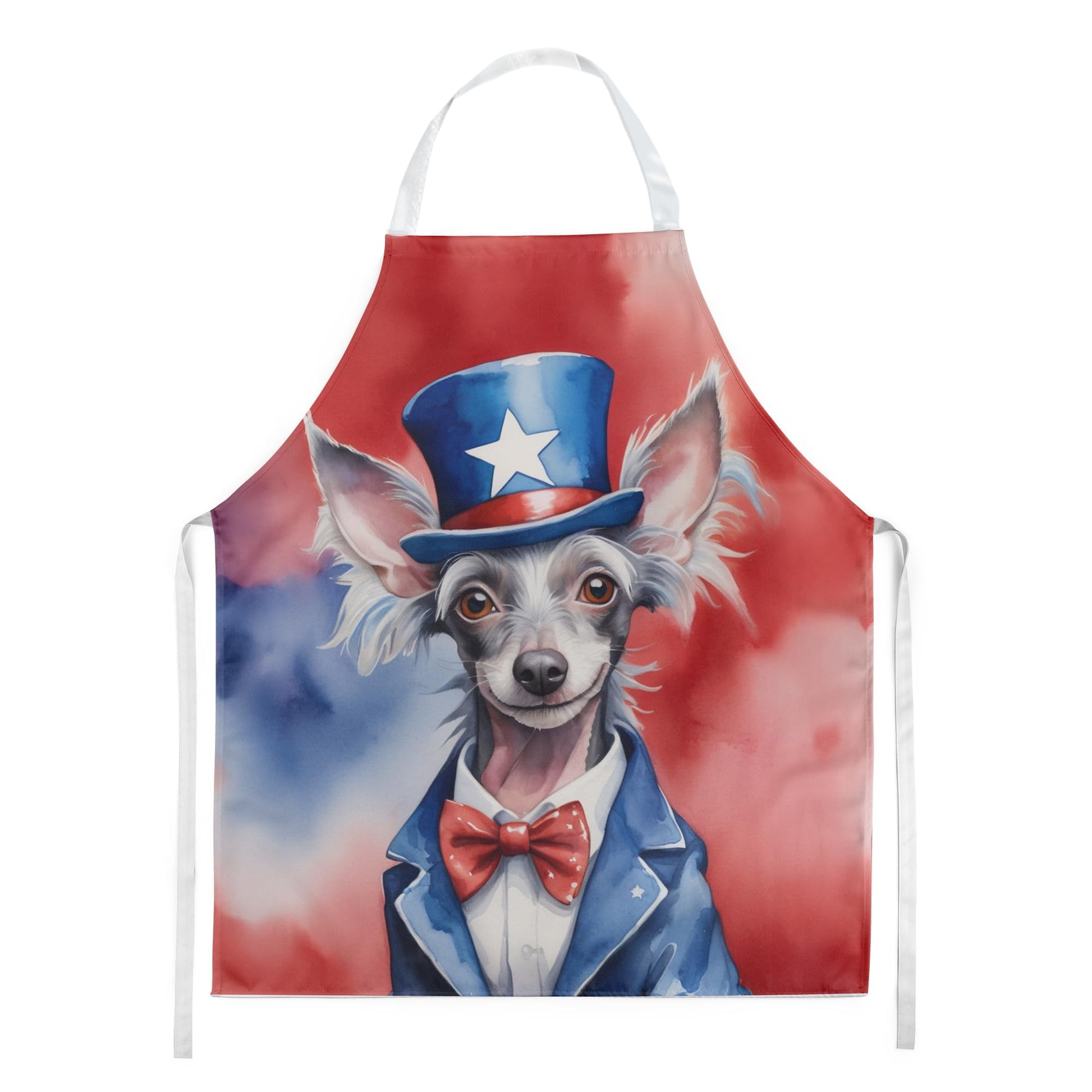 Chinese Crested Patriotic American Apron 27 in x 30 in