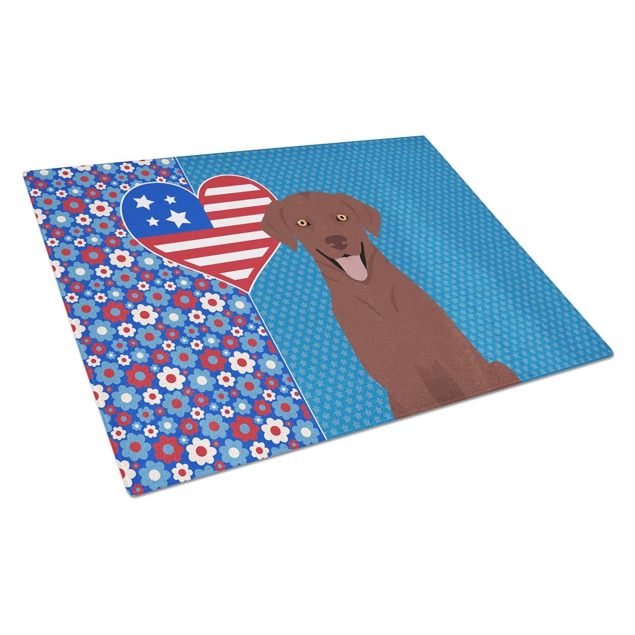 Chocolate Labrador Retriever Glass Cutting Board Large 12 in x 15 in