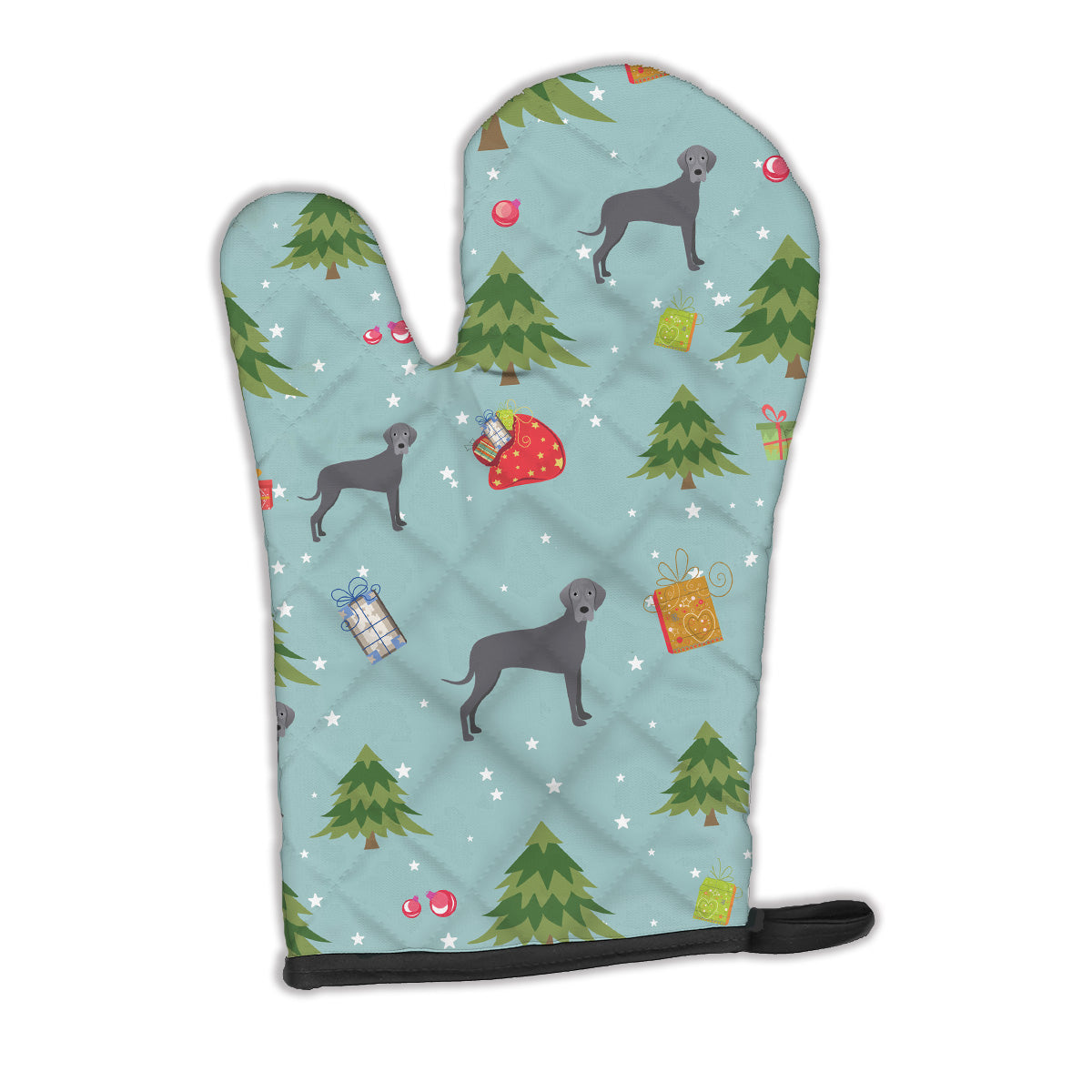Christmas Blue Natural Great Dane Oven Mitt