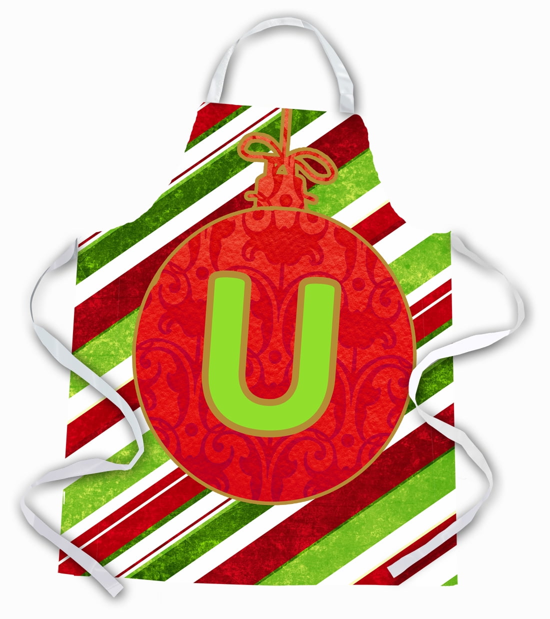 Christmas Oranment Holiday Initial Letter U Apron