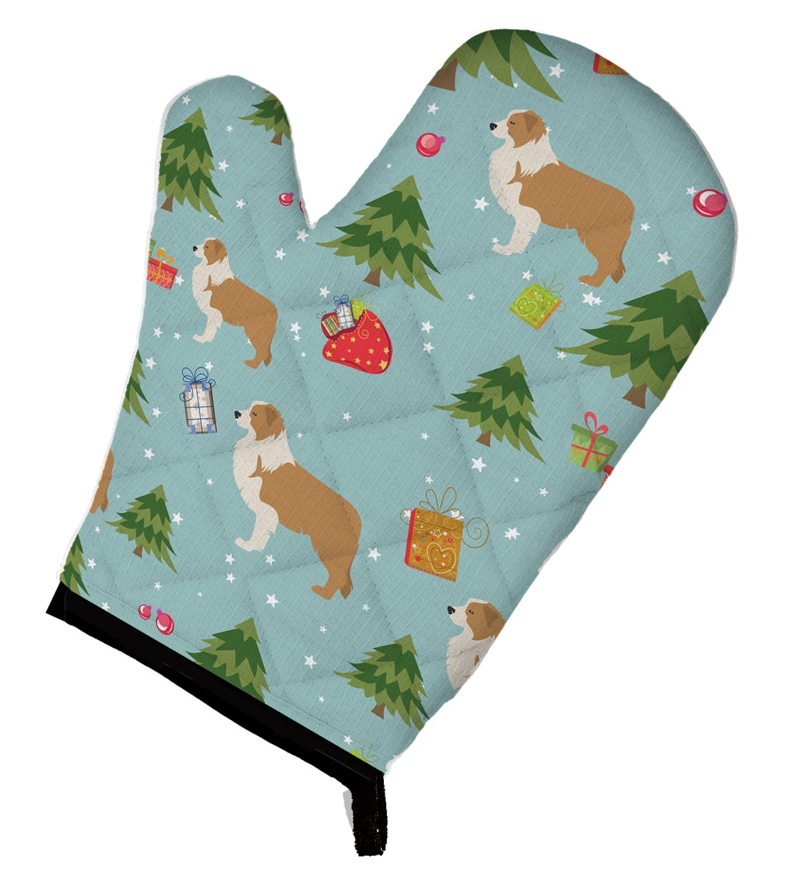 Christmas Red Border Collie Oven Mitt